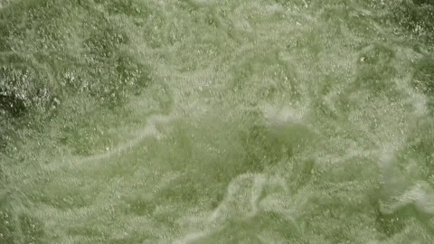 Top view of a rapidly stream of green water. Stock Footage 313785889