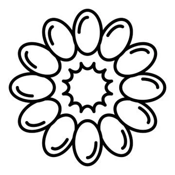 Top view raspberry icon, outline style Stock Illustration