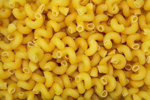 Top view of raw macaroni Stock Photos