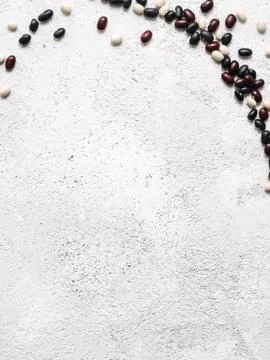 Top view of raw mixed beans with copyspace 스톡 사진