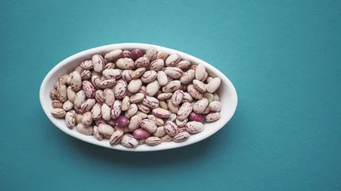 Top view of raw soy beans in bowl Stock Footage 250436230