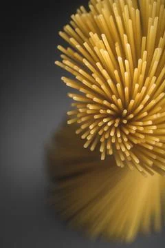 Top View of Raw Spaghetti Pasta Bundle Texture Stock Photos
