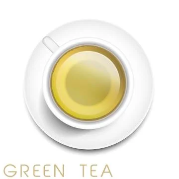 Top view of realistic green tea Stock Illustration