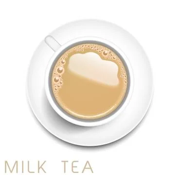 Top view of realistic milk tea Stock Illustration