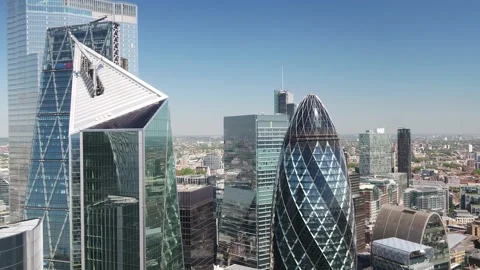 Top View Recording of Skyscrapers in Central London, Daytime, 4K/25F Stock Footage 171576830
