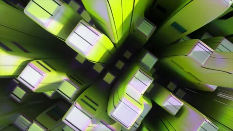 Top view of rectangular shapes. White green color. Close-up. Dark stripes appear Stock Footage 235831576