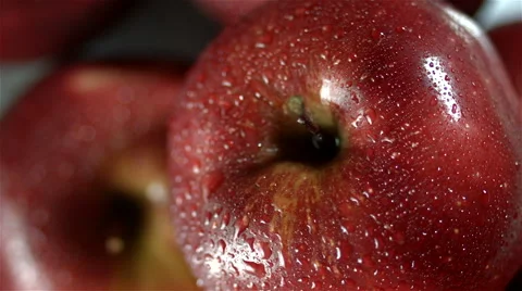 Top view of Red Apples rotating Stock Footage 62413631