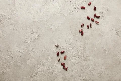 Top view red beans grey Stock Photos