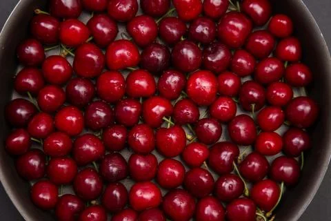 Top view of red cherry Foto stock