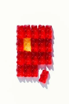 Top view red defragmented rectangle Stock Photos
