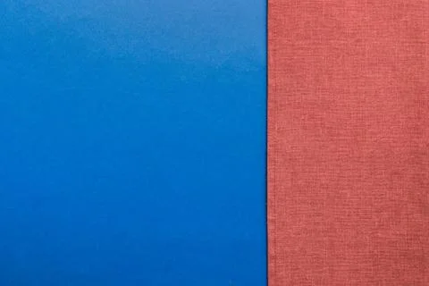Top view with red empty kitchen napkin isolated on table background. Folded c Stock Photos