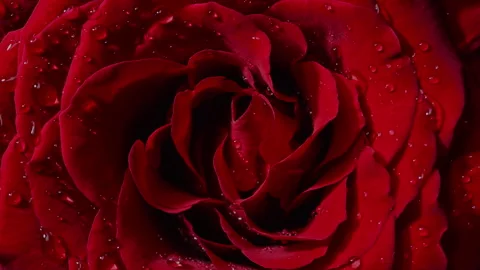 Top view red rose with dew, spa light effect. Vídeos de archivo 328728522