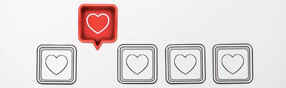 Top view red speech bubble Stock Photos