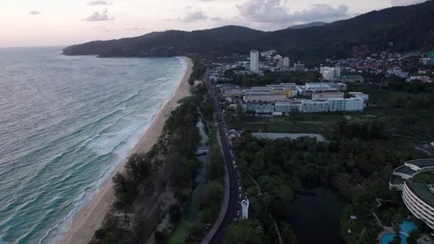 Top view of a red sunset over the sea with clouds Video stock 246324700