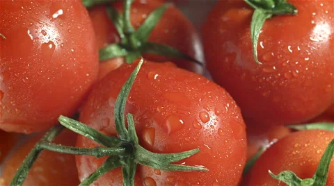 Top view of Red Tomatoes rotating Stock Footage 62414042