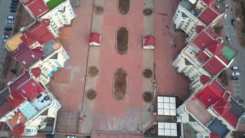 Top view of residentical complex with infrastructure. Kyiv, Ukraine Stock Footage 104424239