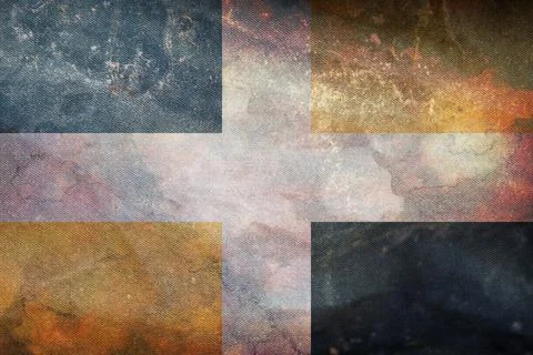 Top view of retro flag of Levis, Canada with grunge texture. Canadian travel  Stock Illustration
