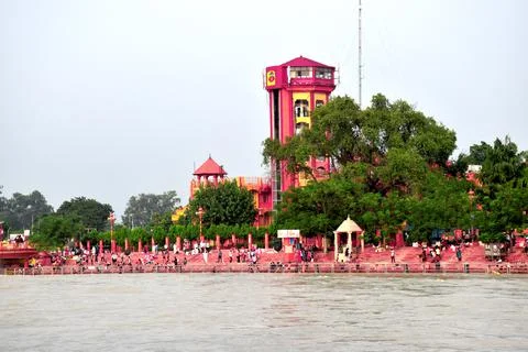 Top view, with river and same building in city Stock Photos