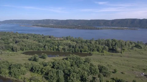 Top view of the river bank. Stock Footage 92463994