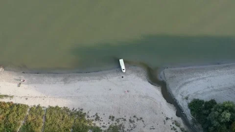 Top view of a river beach Video stock 145023114