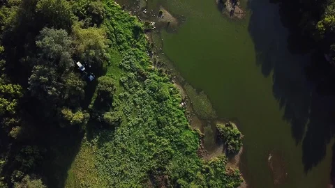 Top view of river Stock Footage 119442185