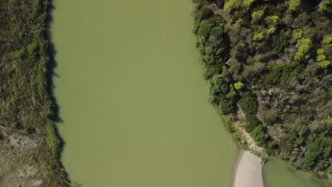Top view of a river Stock Footage 285789566