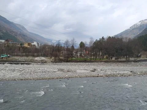 Top view of river in hill station of India picture taken in winter session Stock Photos