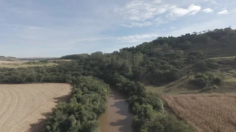 Top View River Image – Aerial Nature Scene Stock Footage 311527264
