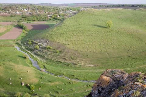Top view on the river. Stock Photos