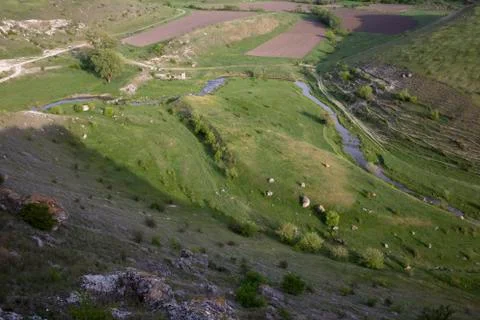 Top view on the river. Stock Photos