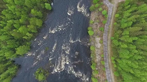 Top view of river rapids Stock Footage 134792493