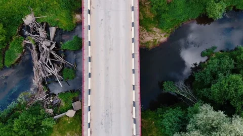 Top view of road on bridge Stock Footage 131033582