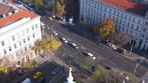 Top View Of Road in Budapest Stock Footage 177572575