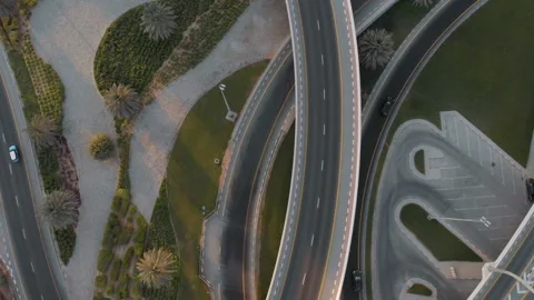 Top view of the road in the Emirates Stock Footage 96984298