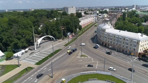 Top view of the road junction. Aerial view 스톡 동영상 112614547