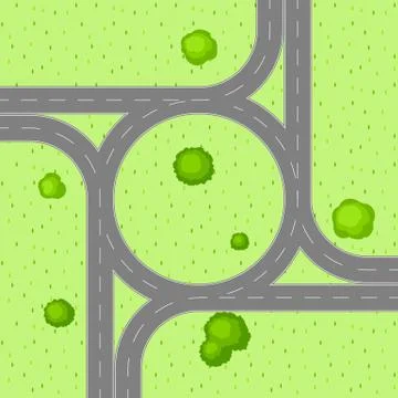 Top view of road junction. 스톡 일러스트