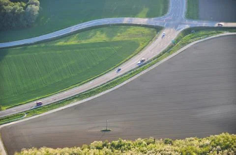 Top view of the road. Stock Photos