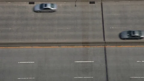 Top View Road Traffic - Close up of fast cars driving on highway Stock Footage 84866649