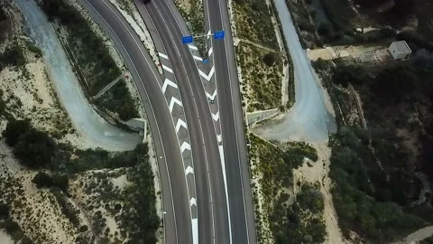 Top view of the road with traffic Stock Footage 239633939