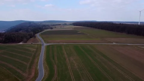 Top view of roads and fields 動画素材 174277496