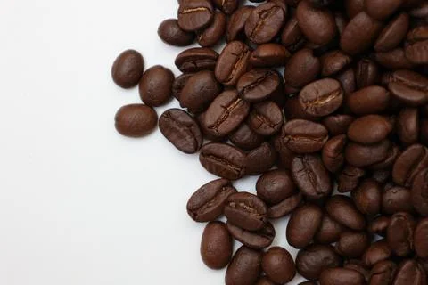 Top view of roasted coffee beans Stockfoto's