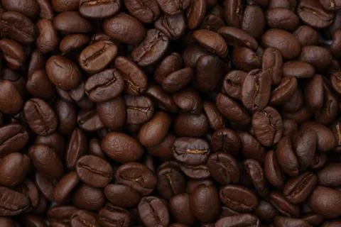 Top view of roasted coffee beans Stock Photos