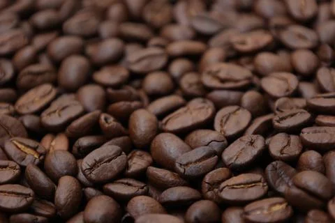 Top view of roasted coffee beans Fotos de archivo