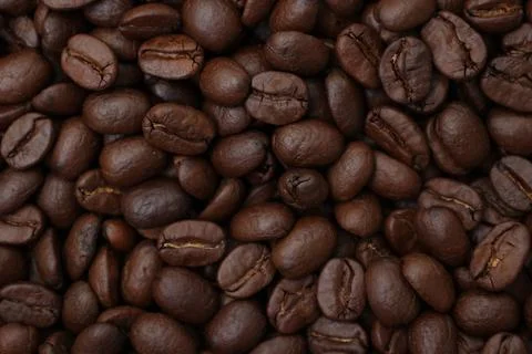 Top view of roasted coffee beans Stock-Fotos