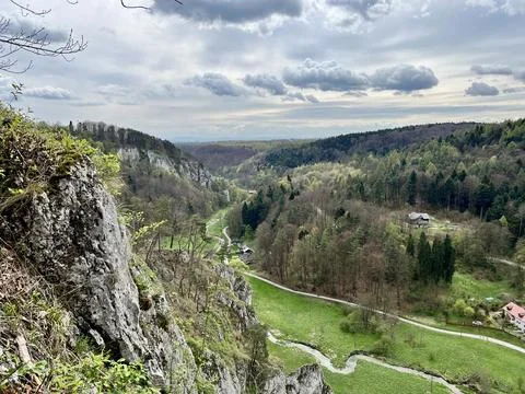 Top view of rocks and trees in Ojcowski Park Narodowy, Krakow, Poland Stock Photos