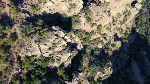 Top View of the Rocky formations on a mountain slope Stock Footage 241245771