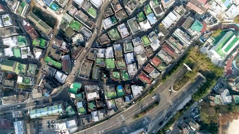 Top view roofs Stock Footage 126968058