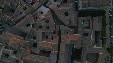 Top view of the rooftops of the buildings in Toledo, Spain, architecture, 4k Stock Footage 164858979