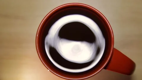 Top view rotating tea in a cup Stock Footage 160149860