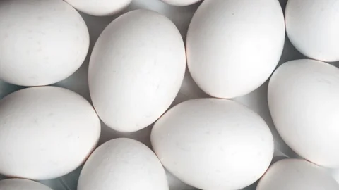 Top view of Rotating white eggs background. 動画素材 170042695